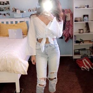 Stripped long sleeve top